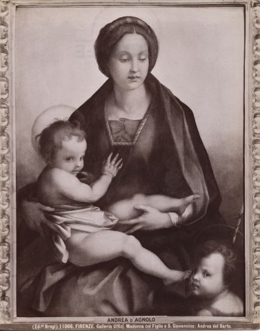 Brogi — Firenze. Galleria Uffizi. Madonna col Figlio e S. Giovannino; Andrea del Sarto. — insieme